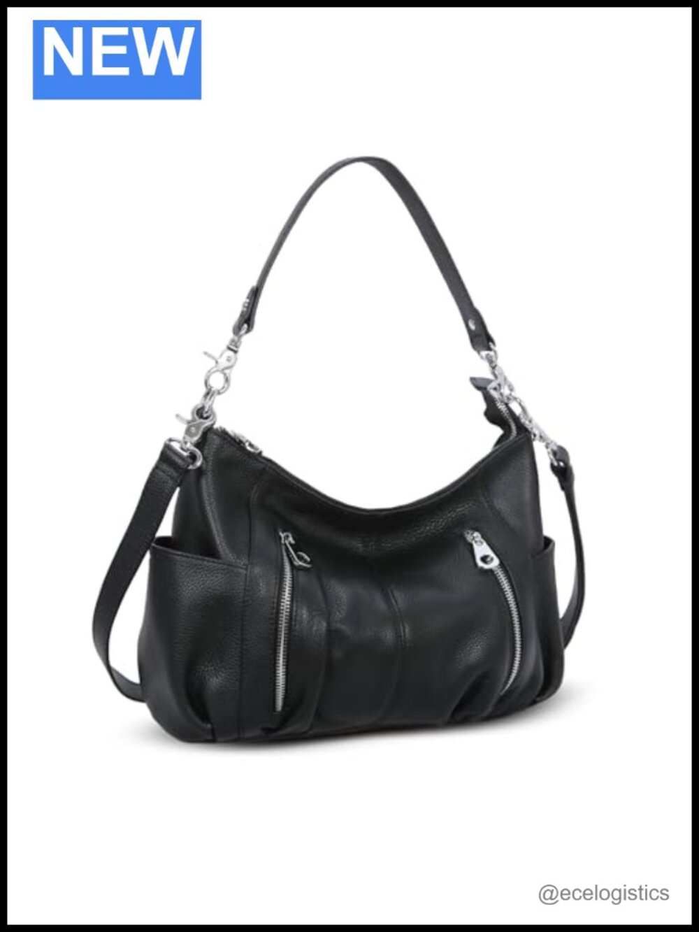 Genuine Leather Hobo Bag Crossbody Satchel Handbag with Multiple Pockets